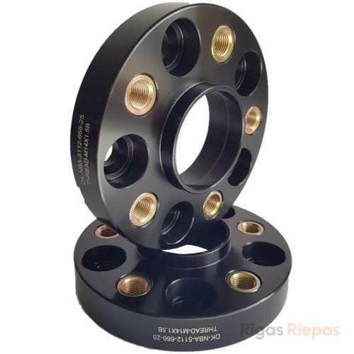 NBA wheel spacer 25 mm 5x112, with threaded holes, black
