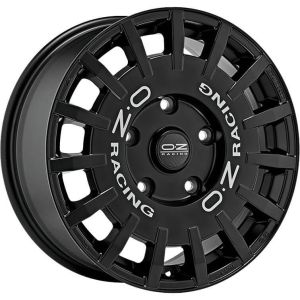 OZ Racing Rally Racing 7x17 5x100 ET35, melns · spīdīgs (Gloss Black Silver Lettering)