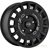 OZ Racing Rally Racing 7x17 4x98 ET35, melns · spīdīgs (Gloss Black Silver Lettering)