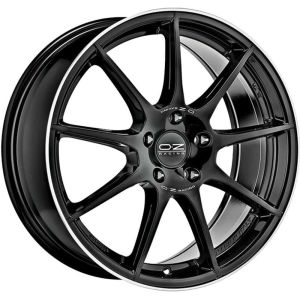 OZ Racing Veloce GT 8x18 5x112 ET45, melns · pulēts (Gloss Black+Diamond Lip+Silver Lettering)