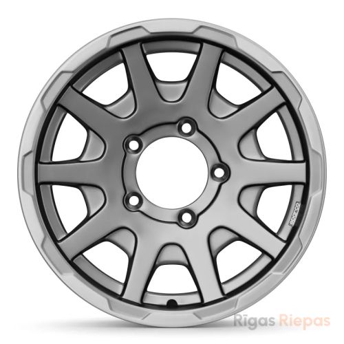 Sparco Dakar Matt Dark Greey Lip Polished 5.5x16 5x139.7 ET5, antracīta · pulēts (Matt Dark Greey Lip Polished)