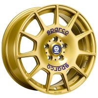 Sparco Terra 7.5x17 5x100 ET48, zelta (Race Gold Blue Lettering)