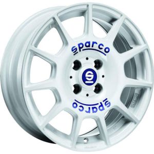 Sparco Terra 7x16 5x114.3 ET45, white (White Blue Lettering)