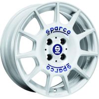 Sparco Terra 7.5x17 5x100 ET35, balts (White Blue Lettering)