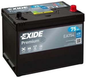 EXIDE EA754 75Ah 630A