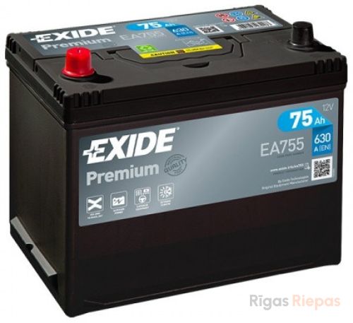 EXIDE EA755 75Ah 630A