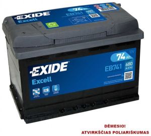 EXIDE EB741 74Ah 680A