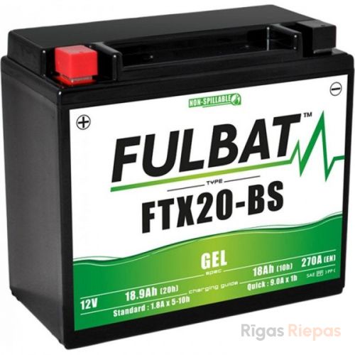 FULBAT GTX20-BS (FTX20-BS Gel) 18Ah 270A